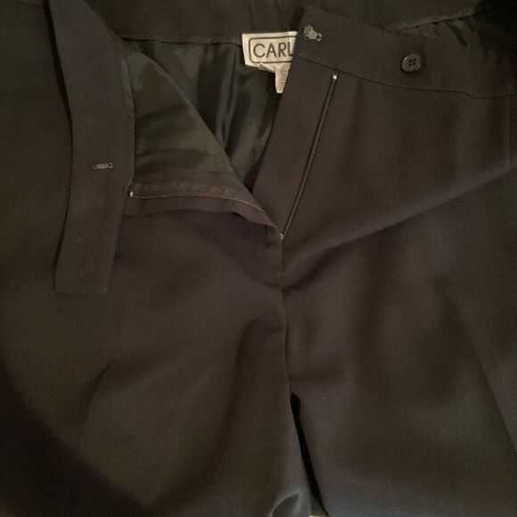 Carlisle Dress Pants Trousers Black Front Zipper Button Clasp Closure Lined 14 - Picture 10 of 12